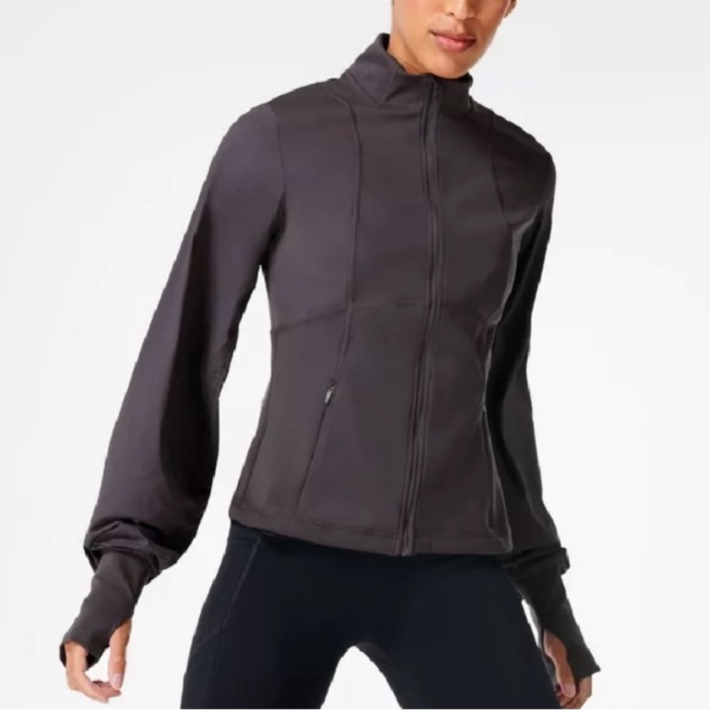 Sweaty Betty Power Hybrid Full zip Jacket size small urban gray